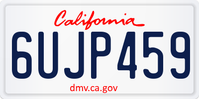 CA license plate 6UJP459
