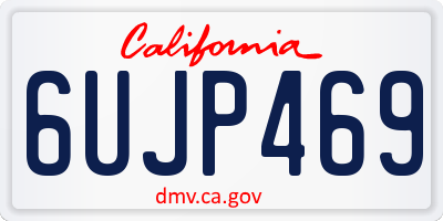 CA license plate 6UJP469