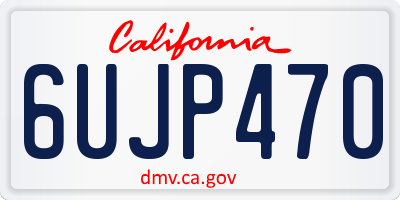 CA license plate 6UJP470