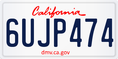 CA license plate 6UJP474