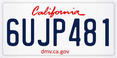 CA license plate 6UJP481