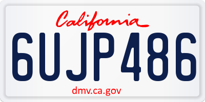 CA license plate 6UJP486