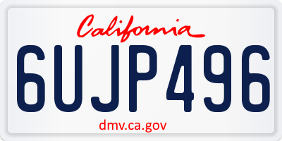 CA license plate 6UJP496
