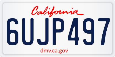 CA license plate 6UJP497