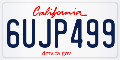 CA license plate 6UJP499