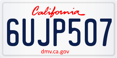 CA license plate 6UJP507