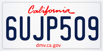 CA license plate 6UJP509