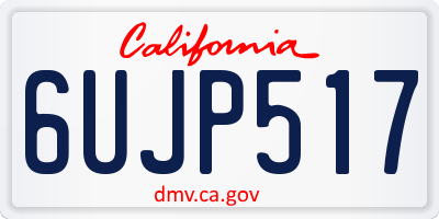 CA license plate 6UJP517
