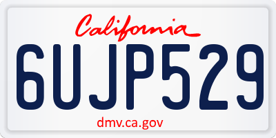 CA license plate 6UJP529