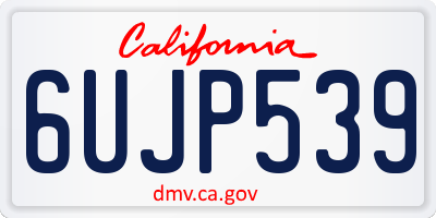 CA license plate 6UJP539