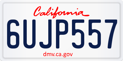 CA license plate 6UJP557