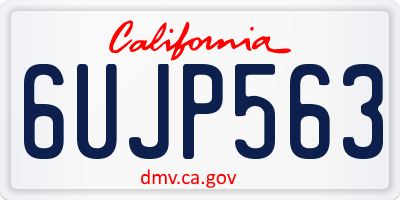 CA license plate 6UJP563