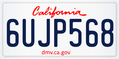 CA license plate 6UJP568