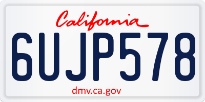 CA license plate 6UJP578