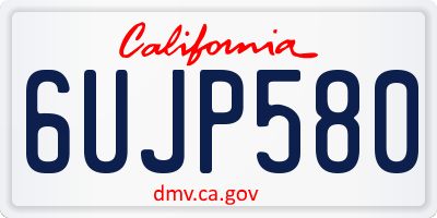CA license plate 6UJP580