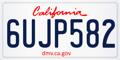 CA license plate 6UJP582