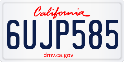 CA license plate 6UJP585