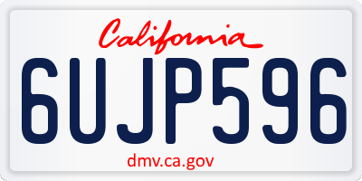 CA license plate 6UJP596