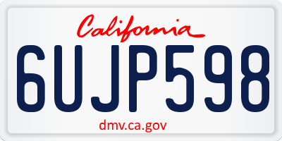 CA license plate 6UJP598
