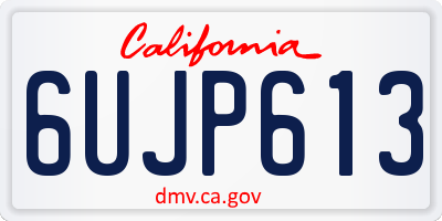 CA license plate 6UJP613