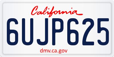 CA license plate 6UJP625