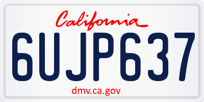 CA license plate 6UJP637