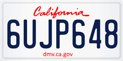 CA license plate 6UJP648
