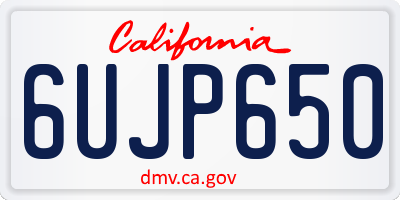 CA license plate 6UJP650