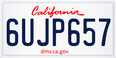 CA license plate 6UJP657