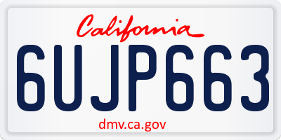 CA license plate 6UJP663