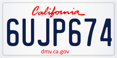CA license plate 6UJP674