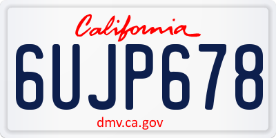 CA license plate 6UJP678