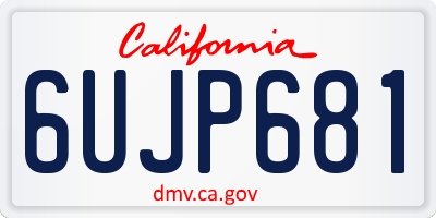CA license plate 6UJP681