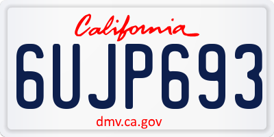 CA license plate 6UJP693