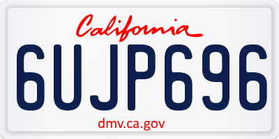 CA license plate 6UJP696