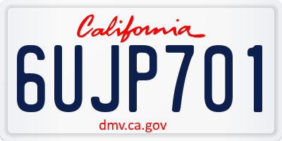CA license plate 6UJP701