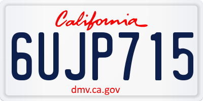 CA license plate 6UJP715
