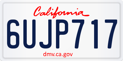 CA license plate 6UJP717
