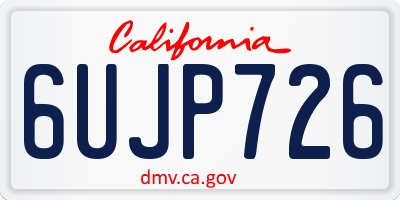 CA license plate 6UJP726