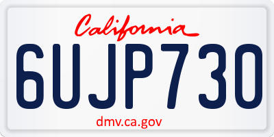 CA license plate 6UJP730