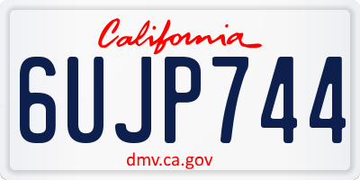 CA license plate 6UJP744