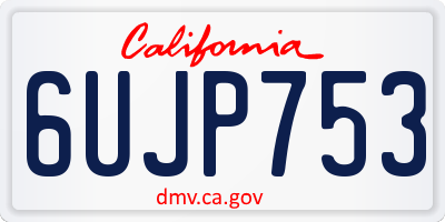 CA license plate 6UJP753