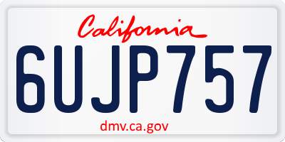 CA license plate 6UJP757