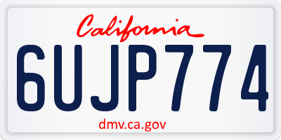 CA license plate 6UJP774