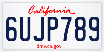 CA license plate 6UJP789