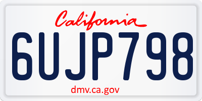 CA license plate 6UJP798