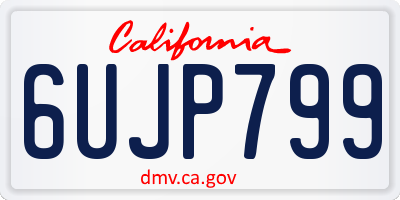 CA license plate 6UJP799