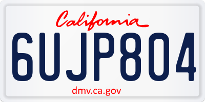 CA license plate 6UJP804