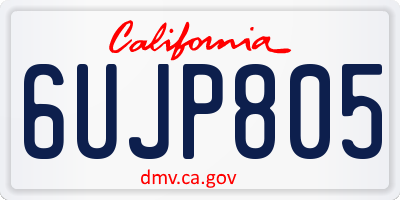 CA license plate 6UJP805