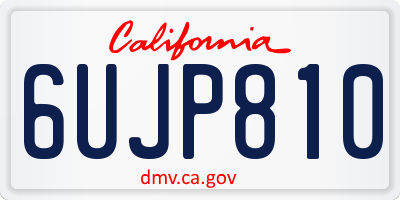 CA license plate 6UJP810